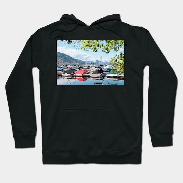 Penticton Marina and Yacht Club Summertime View Hoodie by Amy-K-Mitchell